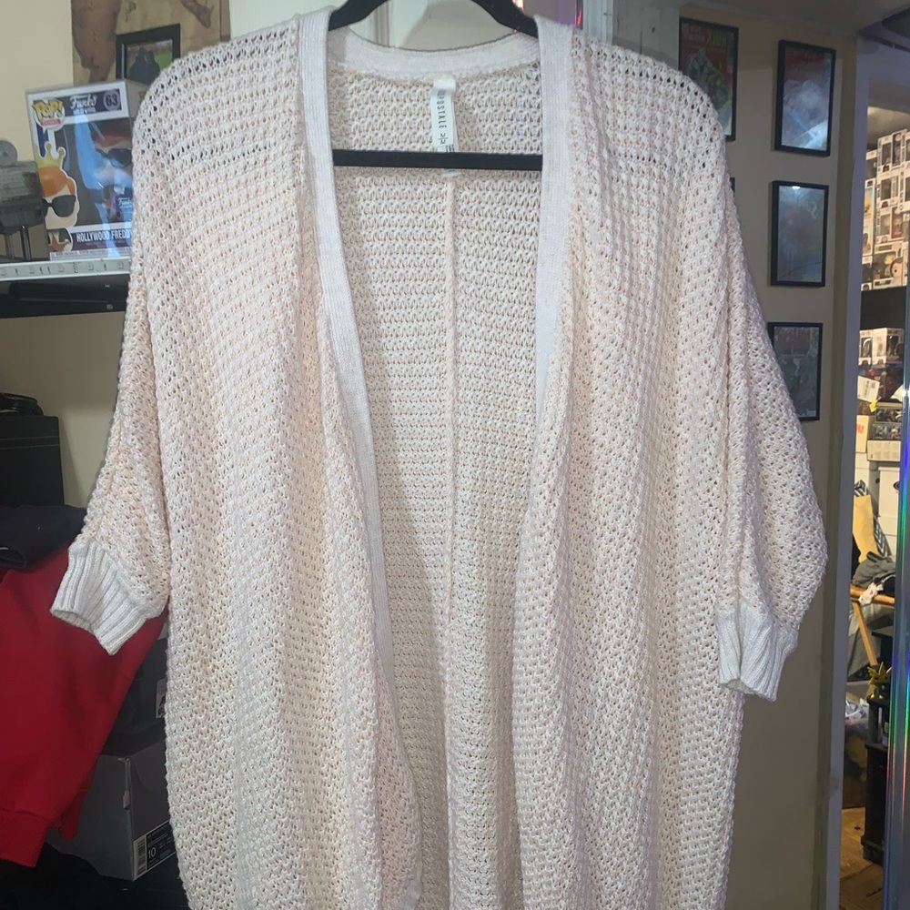 Light peach crochet cardigan